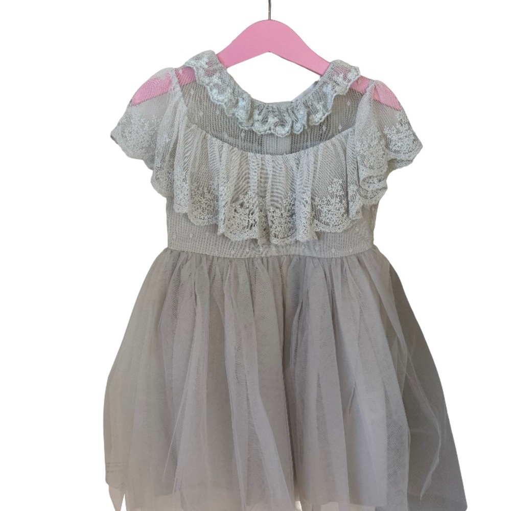NWT! Elegant Gray Lace Dress for Girls- Trish Scully! Size 4.